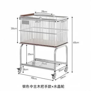Nordic Style Mobile Metal Double Layer Dirty Clothes Basket Rack Large Capacity with Wheels Home Storage Basket Utility Cart