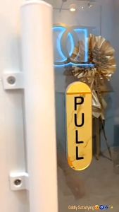 Acrylic Signage Shop Door Pull Push Sign: Customizable Acrylic Sign with Vinyl Stickers