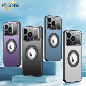 KISSCASE Luxury Metal Back Magsafe Case for iPhone 14 Pro Max 14Plus 13 12 11 Aluminum Camera Protection Hard Back TPU Cover
