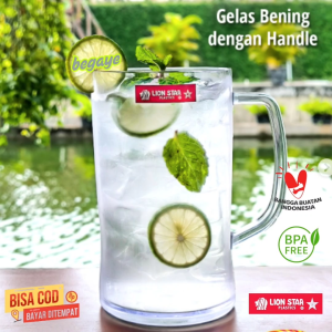 Gelas Bening Gagang Jumbo Bebas BPA Lion Star GC-45 & Celia Glass 630 ml GC-43