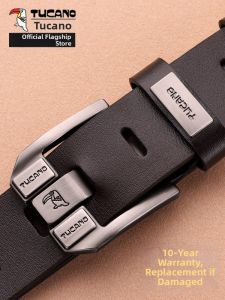 TUCANO | Needle Buckle Leather Belt Mens Business Casual New Style Genuine Cattle Leather