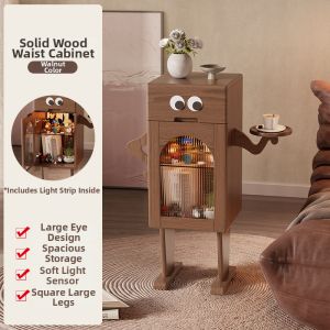 DONGMU | Creative Wooden Bedside Table with Light