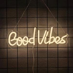 Good Vibes Neon Sign For Wall DecorLed Neon Light For BedroomLiving RoomMan CaveBirthday Party GiftsBarWeddingBusiness