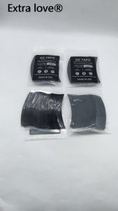36 Pieces 7.6 cm * 2.2 cm Black XD Double Side Tape with Holes Lace Front Wig Tape Arc Double Sided Tape for Toupee Wig Adhesive