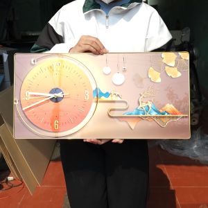 Tranh Đồng Hồ Treo Tường CHÂN THIỆN MỸ Kim Trôi Cao Cấp Làm Quà Tân Gia Decor Trang Trí Phòng Khách CDHN-01