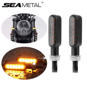 12V Mini Motorcycle Turn Signal Light 6LED Yellow White Super Bright Headlights Turn Signal Marker Lamps Universal for Electric Motorbike
