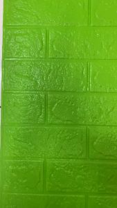 MW Wallpaper Foam Hijau 3D Bata Warna Hijau Premium Wall Paper Sticker Tebal 3MM