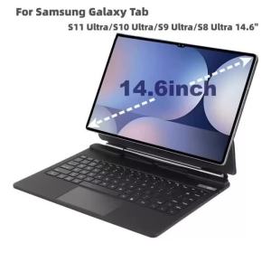 Magic Keyboard Case for Samsung Galaxy Tab S11 Ultra /S10 Ultra 14.6 S9/ S8 Ultra Tablet Smart Bluetooth Backlit Magnetic Cover