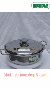 Nồi Lẩu Inox TADAHOME Size 22cm 24cm Dùng Mọi Loại Bếp Nồi Inox Dùng Ăn Uống Gia Đình Hàng Quán