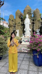 Đồ Lam Đi Chùa #Bà ba Lai Vải Gấm# Quần Áo Nữ