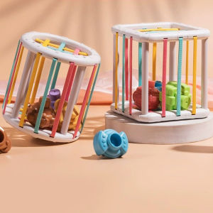 เกมของเล่นหยอดบล็อกรูปทรงสีสันสดใสของเล่นเสริมการเรียนรู้สำหรับเด็กทารกของขวัญเพื่อการศึกษา