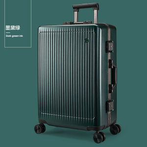 Durable Aluminum Frame Luggage Suitcase Womens Travel Carry-On Bag 20 Inches Password Lock Hard Shell Business OL Style