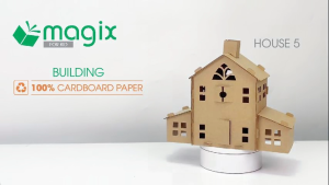 MFK07E - 24x11x20 cm - Mô hình ngôi nhà lắp ráp từ bìa carton cao cấp nhà giấy carton mini sáng tạo