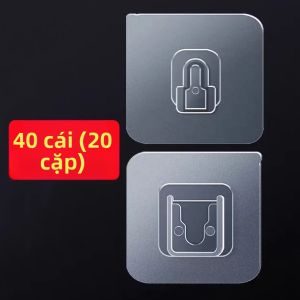 Bộ Móc Dán Tường Hai Mặt 1/5/10/20 Móc PVC Tự Dính Không Để Lại Vết Tích Dùng Cho Nhà Bếp Phòng Ngủ Đa Năng