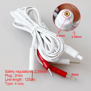 Dây Cáp Điện Cực 2 Đầu Cho Máy Kích Thích Điện TENS EMS Đầu Nối 2.35mm Dây Đồng Thay Thế Cho Máy Kích Thích Cơ Và Máy Massage Toàn Thân