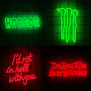 Halloween Theme Neon Signs Led Letter Icons Used For Room Horror Cinema Haunted House Adventure Bar Club Wall Decor.