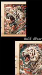 Forest Wild Tiger cartoon cute colorful Canvas Painting Animal Wall Art poster Print Wall Picture For Living Room home decor photo frame60*90cm etc