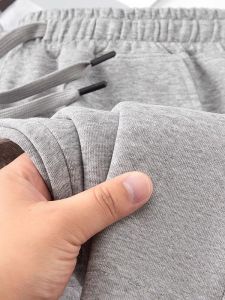 Cleanfit Casual Light Grey Heavyweight Sport Shorts Men Summer American High Street Basketball Pants Five-Quarter Length