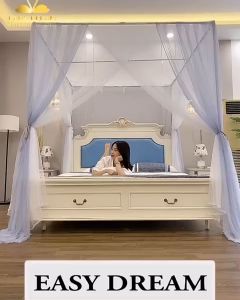 Màn khung không khoan tường EASY DREAM BẢN NÂNG CẤP mùng ngủ cao cấp chống muỗi trang trí decor phòng ngủ khách sạnresort homestay phòng cưới đẹp