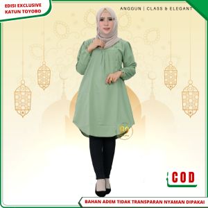 Baju Atasan Tunik Wanita Remaja Bahan Katun Toyobo Terbaru Premium Adem Santri Putri Santriwati A8