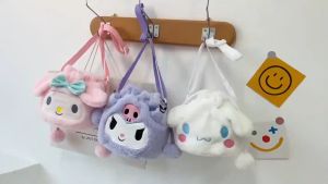 Sanrio Cute Plush Handbag Kawaii Bag With Straps For Girl Kuromi My Melody Cinnamoroll Backpack