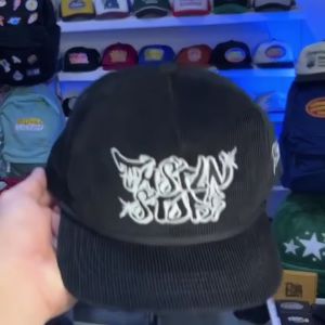 Topi Tengkorak Corduroy Hitam Grafitti Polos Gaya Hip-Hop