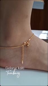 Gthm Xuping Jewelry Gelang Kaki emas tambang Polos Gold plated Perhiasan Fashion Import Gold Silver Titanium Anti Karat Anti Alergi Bisa pakai sehari-hari Pesta Kondangan hadiah kado buat santai kualitas Premium Anklets glkg012