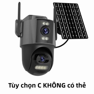 Camera Năng Lượng Mặt Trời WONSDAR PTZ Với Ống Kính Kép Màn Hình Kép Camera Giám Sát Ngoài Trời WiFi 2.4GHz Với Pin Tích Hợp Chế Độ Chờ Lâu iCsee