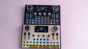 Siborie H600 Sound Card Bluetooth Live Kartu SuaraTekstur Logam Dan Pencahayaan Rgb Mixer Audio  Untuk Karaoke Live
