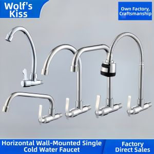 Single Cold Water Tall Flexible Rotatable Foldable Wall-mounted Faucet