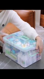 Hisoa Large Capacity Transparent Medicine Box Household Medical Storage Box Kotak Perubatan 收納盒/药箱