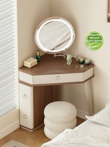 Triangle Wooden Dressing Table Cream Retro