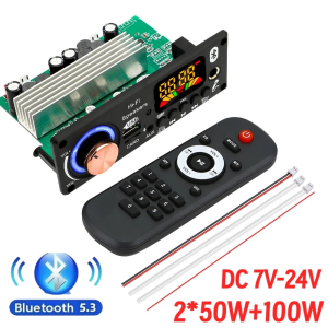 KEBIDU | Bluetooth 5.3 DIY 200W Amplifier MP3 Decoder Board 12V Microphone FM Radio TF USB Car Audio Music Player Speaker Volume Control