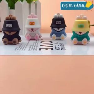 Móc khóa thú bông móc khóa chó đội nón siêu ngầu cá tính dùng treo balo túi xách treo móc khóa PKCX15