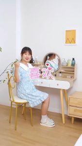 [LED Light] Vanity Table Vanity With Mirror Dresser Dressing Table Dresser with Mirror Vanity Dresser Make Up Table Vanity Table with Mirror for Bedroom Home