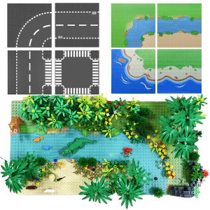 32X32 32Dots Classic Building Block Base Plate for RiverTropical Treehouse Scenery City View Traffic Road Building Blocks Toy