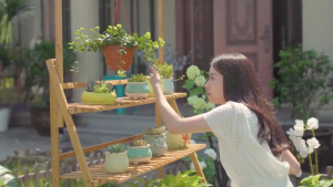 Flower Pot Rack Pasu Pokok Bunga Hanger Balcony Outdoor Home Decoration Rak Garden Wooden Stand Shelf Bertingkat Display