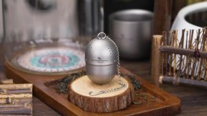 Boundless Voyage Titanium Tea Strainer Infusers Tea Ball with Extended Chain & Hook for Loose Tea Herbs Ti/3207A