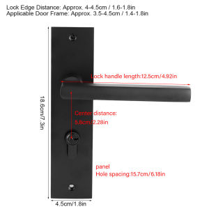 Space Aluminum Bedroom Door Lock Home Security Bedroom Handle Lock with Keys Screw Black