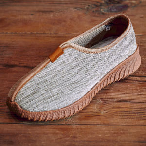 Spring & Fall Hemp Surface Flats Monk Shoes Non Slip Linen Cloth Abrasion Resistant Monk Shoes Mens and Womens Soft Bottom Monk Shoes Householder Shoes