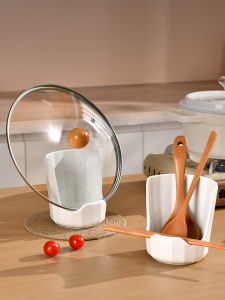 Ceramic Pot Lid Holder Kitchen Storage Rack Cutting Board Spatula Organizer No Drilling Required Utensil Storage Solution