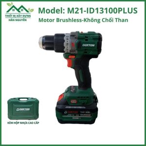 Máy khoan pin Dekton M21-ID13100PLUS đầu 13mm không chổi than 3 chức năng-Kèm hộp nhựa