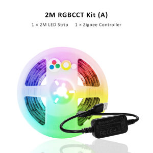 GLEDOPTO PRO 2M RGBCCT Zigbee LED Strip Light TV Backlight Smart Kit 5V USB RGB CCT Stripe Tape Ribbon  Work with Hub Alexa Echo