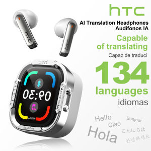 HTC NE70 Bluetooth V6.0 Headphones Smart Touchscreen Wireless Earphones AI Translator Earbuds Gaming Earbuds HD Bass