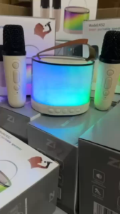 RICHMENT  Mini Karaoke Machine for Kids Portable Bluetooth Karaoke Speaker Unpowered Cabinets with 2 Wireless Microphones and Party Lights for Adults Birthday Gifts for Girls Boys Family Multifunctional Audio Music Player for Home Gift Best Gift