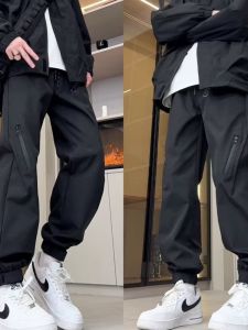 Quần Dài Nam Chống Gió Chống Thấm Nước Mùa Thu Quần Leo Núi Phong Cách Mỹ Quần Công Sở Đen Quần Dài Ống Đứng