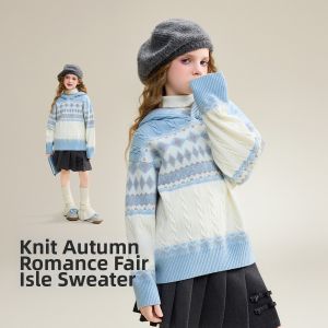 Ask Junior | Hooded Contrast Color New Knitwear