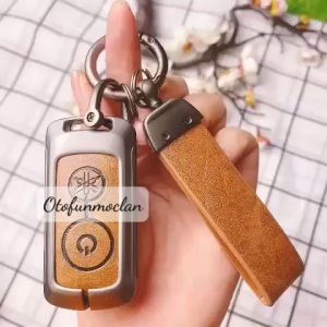 Ốp Khóa Kim Loại Xe Máy Yamaha Exciter 155VVA NVX Janus Grande Chất Liệu Hợp Kim Mặt Da Bò