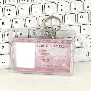 Ví Đựng Thẻ Acrylic Trong Suốt Bền Chắc Hai Ngăn Kèm Móc Khóa Đàn Hồi Chống Nước Bảo Vệ Thẻ Nhân Viên Thẻ Học Sinh Thẻ Xe Buýt Thẻ Ăn Uống.