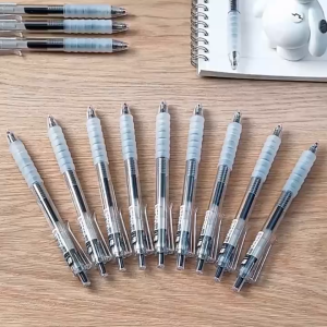 Comfortable Black Gel Pen ST Fine Tip for Homework Click Pen for Elementary and Middle School Students 0.5mm Black Quick Drying Pen Signature Pen